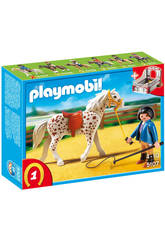imagen Playmobil Caballo Knabstrupper con adiestrador