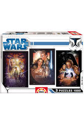 imagen PACK 3 PUZZLES 1000 STAR WARS