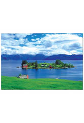 imagen PUZZLE  2000 ISLA EN EL FIORDO HARDANGER, NORUEGA