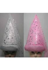 imagen GORRO HADA CON VELO 2 COLORES BLANCO Y ROSA