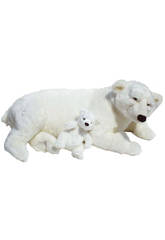 imagen OSO POLAR 91 cm. PELUCHE ACOSTADO CON BEBE
