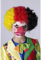 imagen PELUCA NIÑOS PAYASO TRICOLOR NEGRO-ROJO-AMARILLO