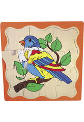 imagen Puzzle madera pajaro