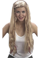 imagen PELUCA ADULTO LARGA CON TRENZAS RUBIA