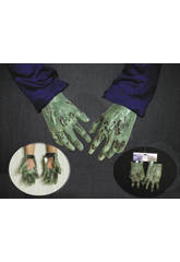imagen Guantes manos verdes sangrentadas