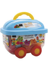 imagen Carrito baul con 35 piezas bloques construccion