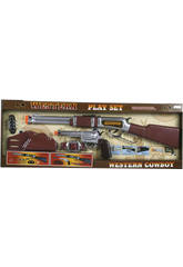 imagen RIFLE WINCHESTER Y REVOLVER CON CARTUCHERA