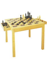 imagen MESA DE AJEDREZ CON CAJONES Y FICHAS