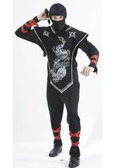imagen Disfraz Ninja Dragon Plata Hombre Talla XL