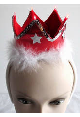 imagen DIADEMA CORONA ROJA CON LUZ