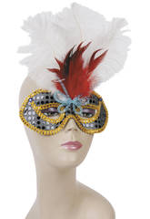 imagen MASCARA ANTIFAZ CON PLUMAS