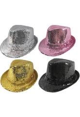 imagen SOMBRERO LENTEJUELAS GANGSTER
