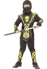 imagen Disfraz Ninja Skull Amarillo Ni�o Talla XL