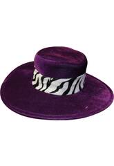imagen SOMBRERO PIMP CEBRA NEGRO LILA