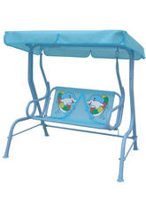 imagen Columpio azul para jardin con toldo