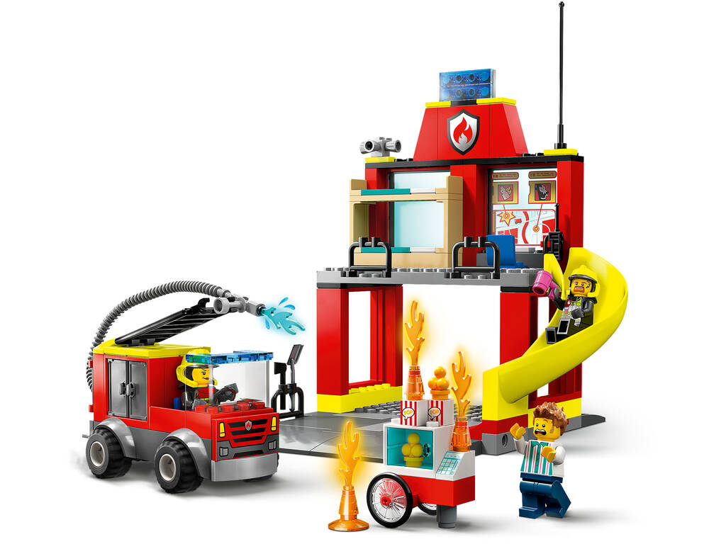 Lego City Fire Caserne et camion de pompiers
