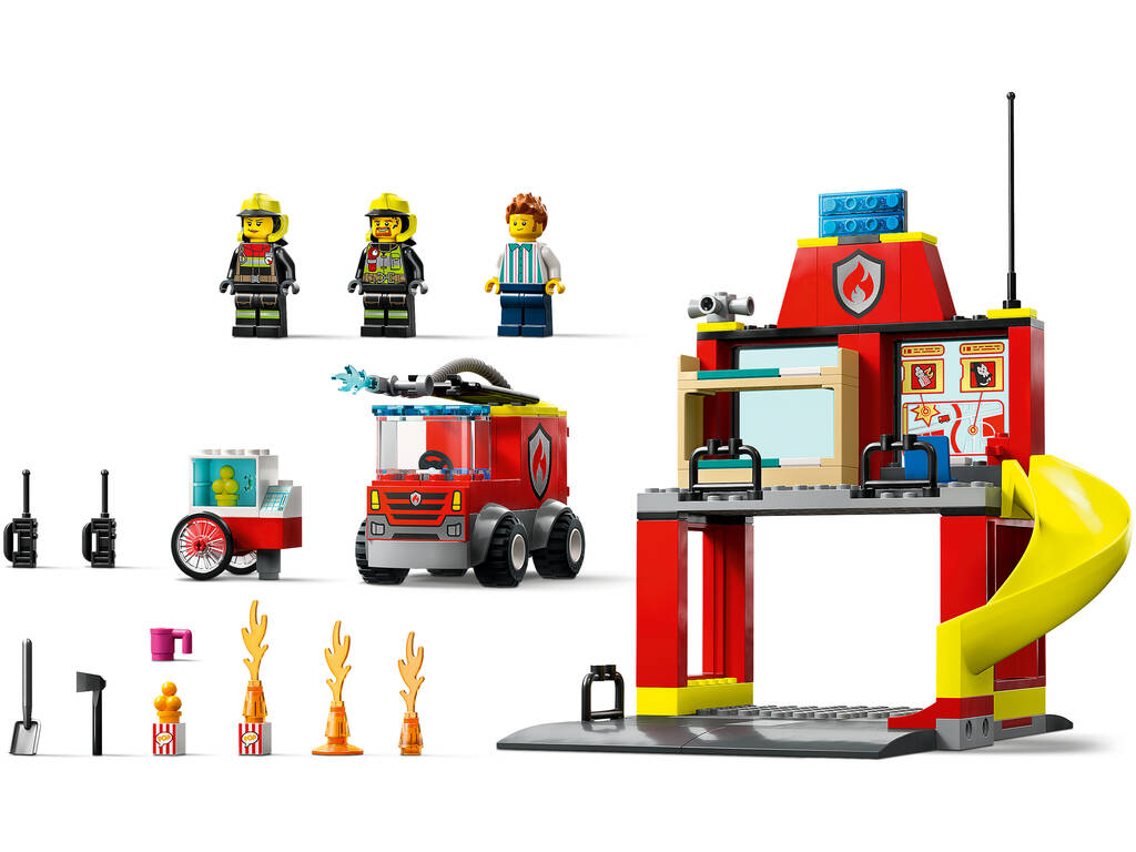 Lego City Fire Caserne et camion de pompiers