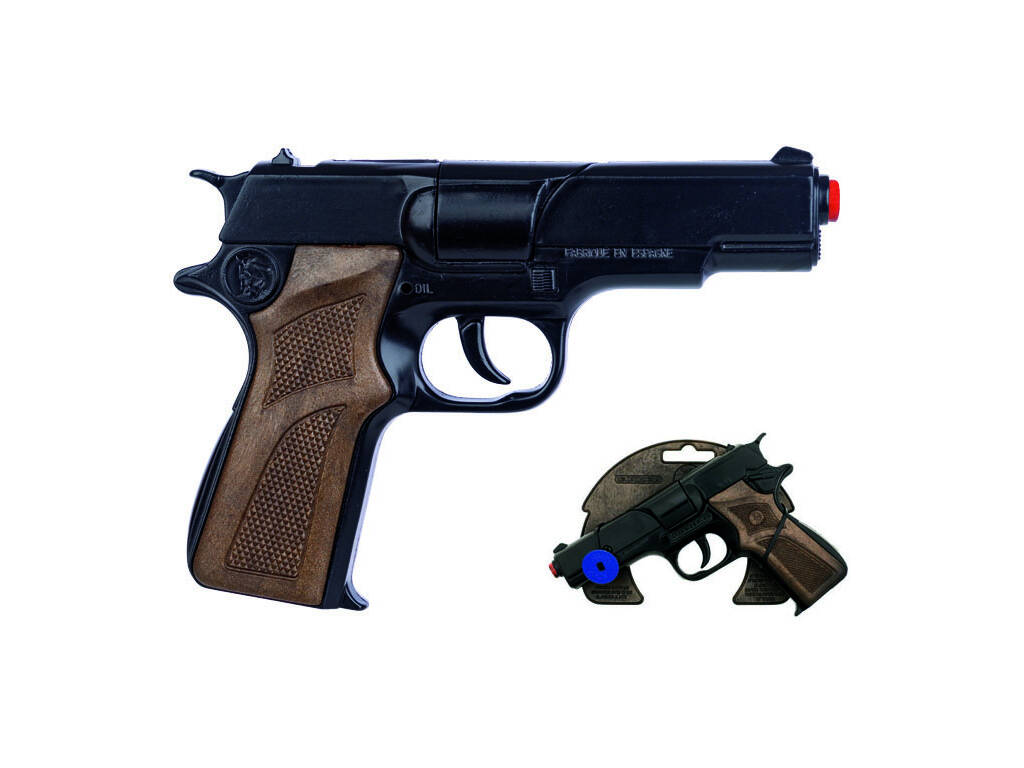 Pistola Negra Policía de Juguete 8 Tiros Gonher 3125/7