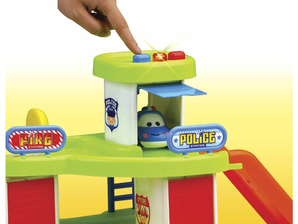 Playset Police et Pompiers 3 Voitures Sons et Lumières