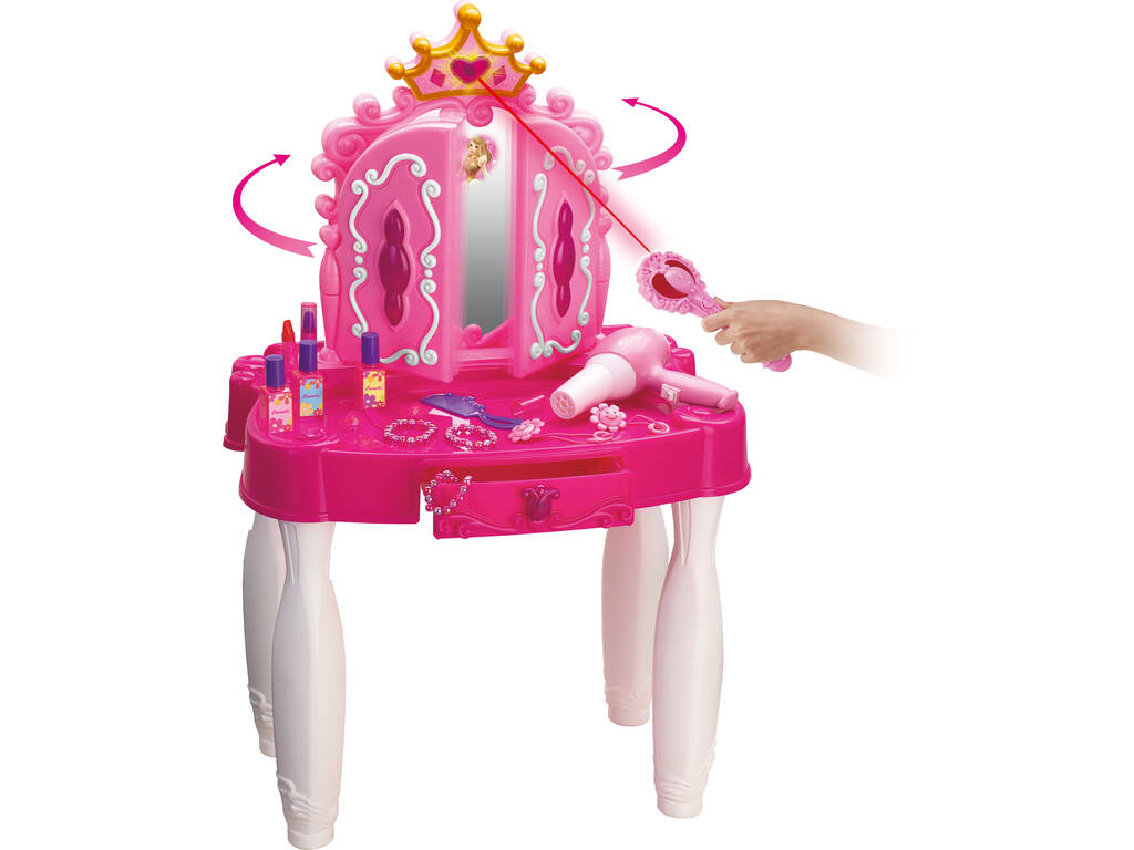 Toletta Bellezza Principessa Cuori Con Accessori e Connettore MP3 71x49x29cm