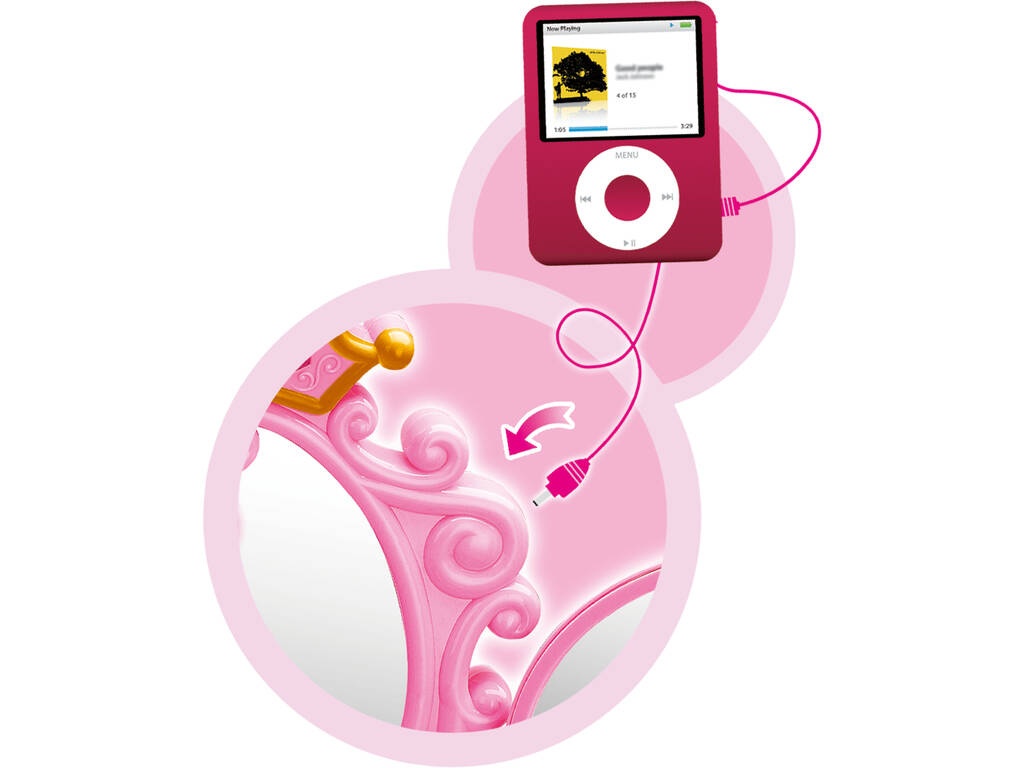 Toletta Bellezza Principessa Cuori Con Accessori e Connettore MP3 71x49x29cm