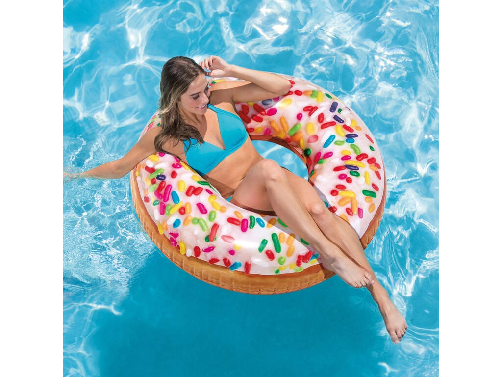 Flotador Hinchable Donut Blanco de 114 cm. Intex 56263