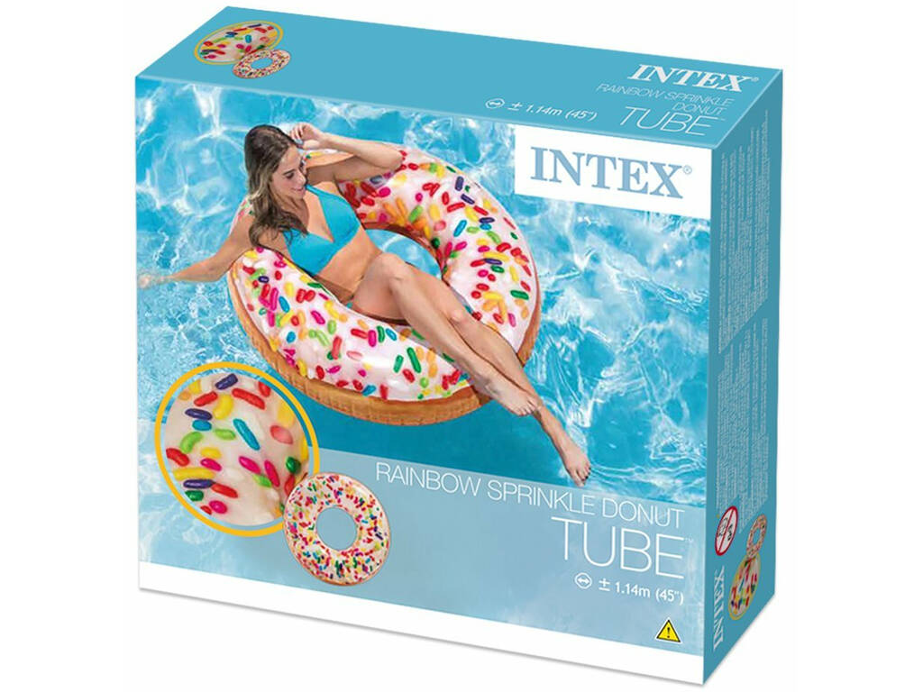 Flotador Hinchable Donut Blanco de 114 cm. Intex 56263