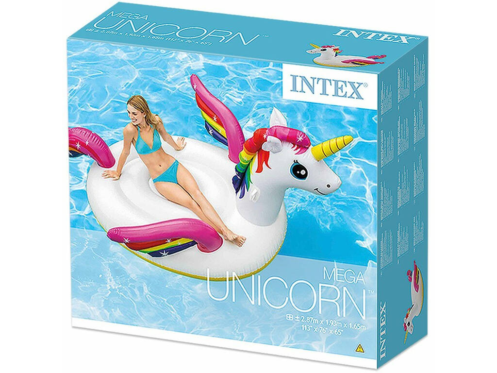Materassino Isola Gonfiabile Unicorno Gigante da 287x193x165 cm Intex 57281 