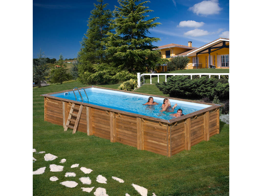 Piscina Retangular Madeira Mint 1000x400x146 Cm. Gre 788032