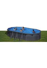 Piscina ovale Grafito Granada 730x375x132 cm. Gre KITPROV738GF