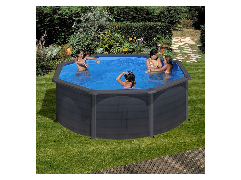 Piscine Aspect Graphite Ronde 350 x 120 cm Kea Gre KIT350GF 