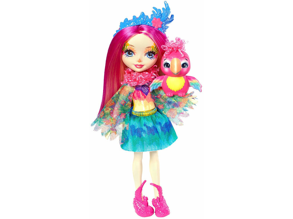 Enchantimals Poupée Peeki parrot y Mascotte Sheeny Mattel FJJ21