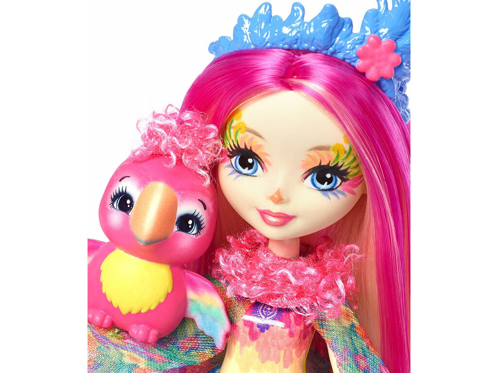 Enchantimals Poupée Peeki parrot y Mascotte Sheeny Mattel FJJ21