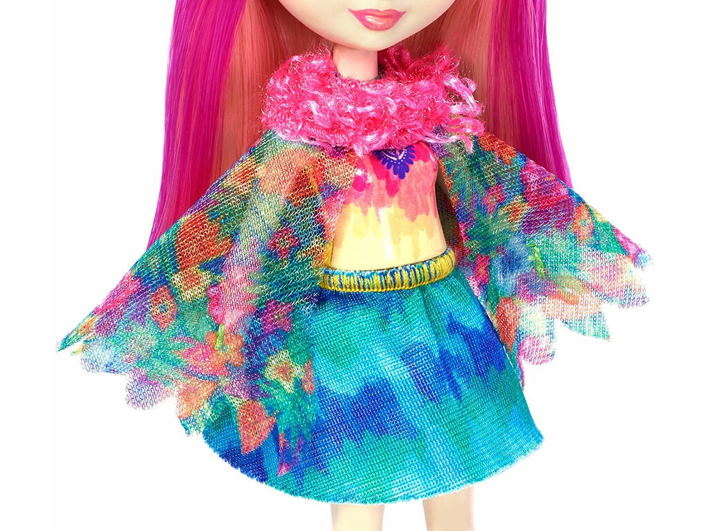 Enchantimals Poupée Peeki parrot y Mascotte Sheeny Mattel FJJ21