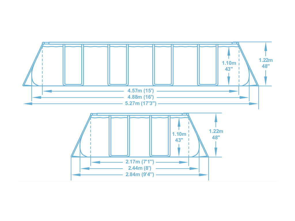 Piscina Fuori Terra 488x244x122 cm. Bestway 56671