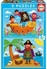 Puzzle 2X20 Pirati Educa 17149