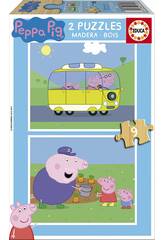 Quebra-cabeça 2X9 Peppa Pig 18x15 cm EDUCA 17156