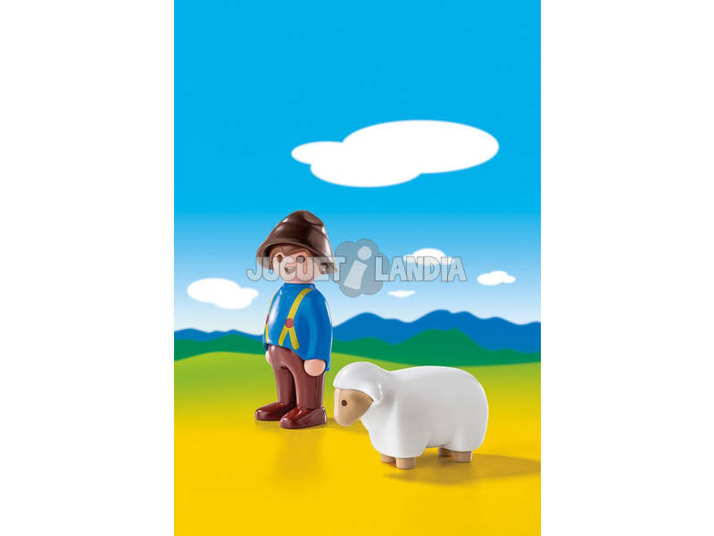  Playmobil 1,2,3 Contadino con Pecora 6974