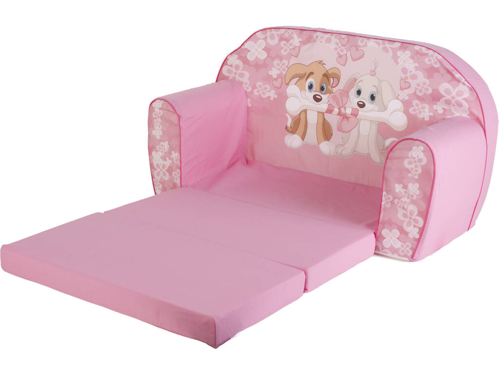 Fauteuil Convertible Rose Chiots avec Os
