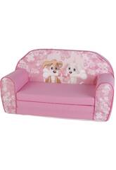 Fauteuil Convertible Rose Chiots avec Os