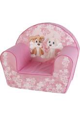 Fauteuil Rose Chiots avec Os