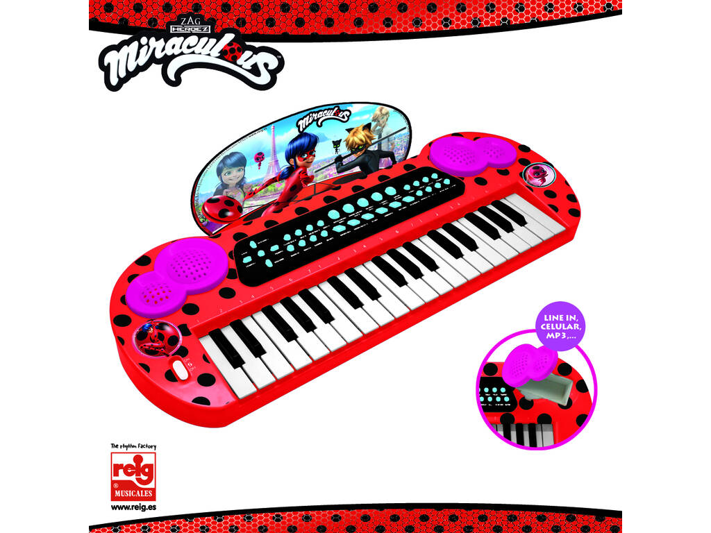 Lady Bug Claudio Tastiera con Collegamento e Uscita Audio MP3 Reig 2679