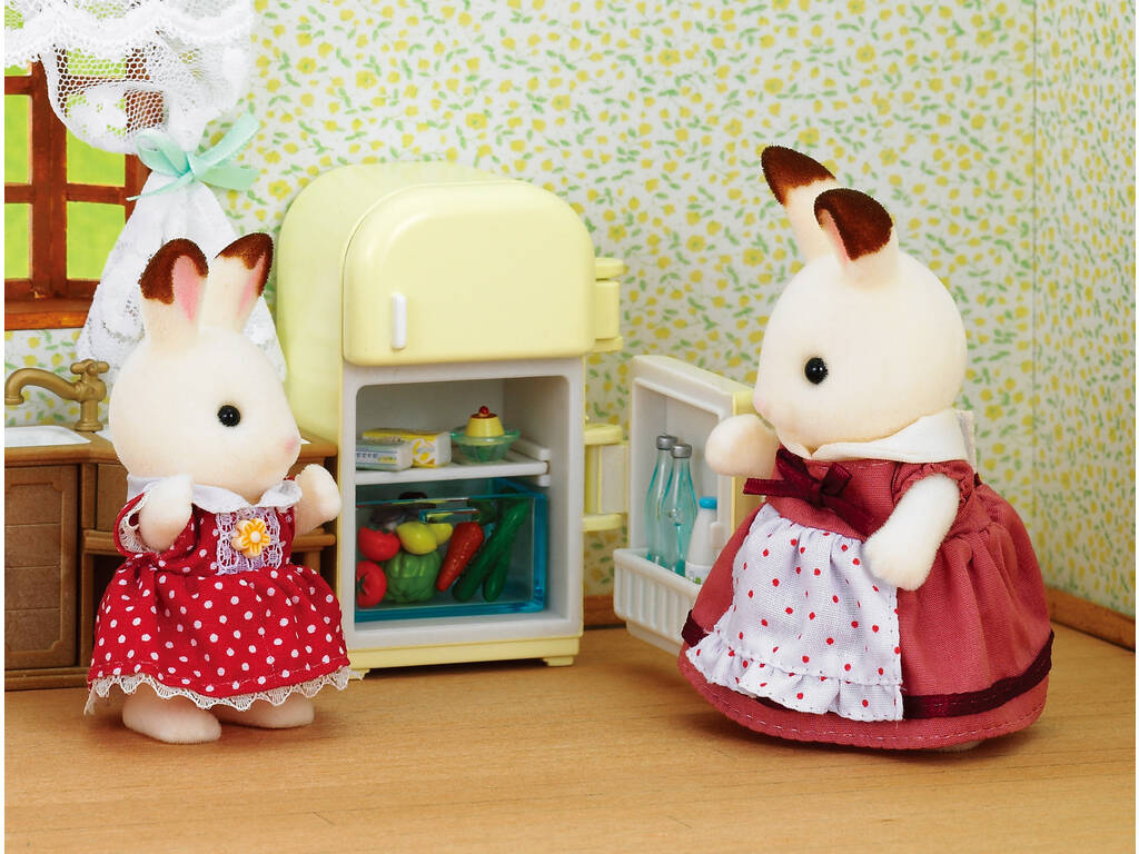 Sylvanian Families Mamma Coniglio cioccolato con Frigo Epoch 5014 