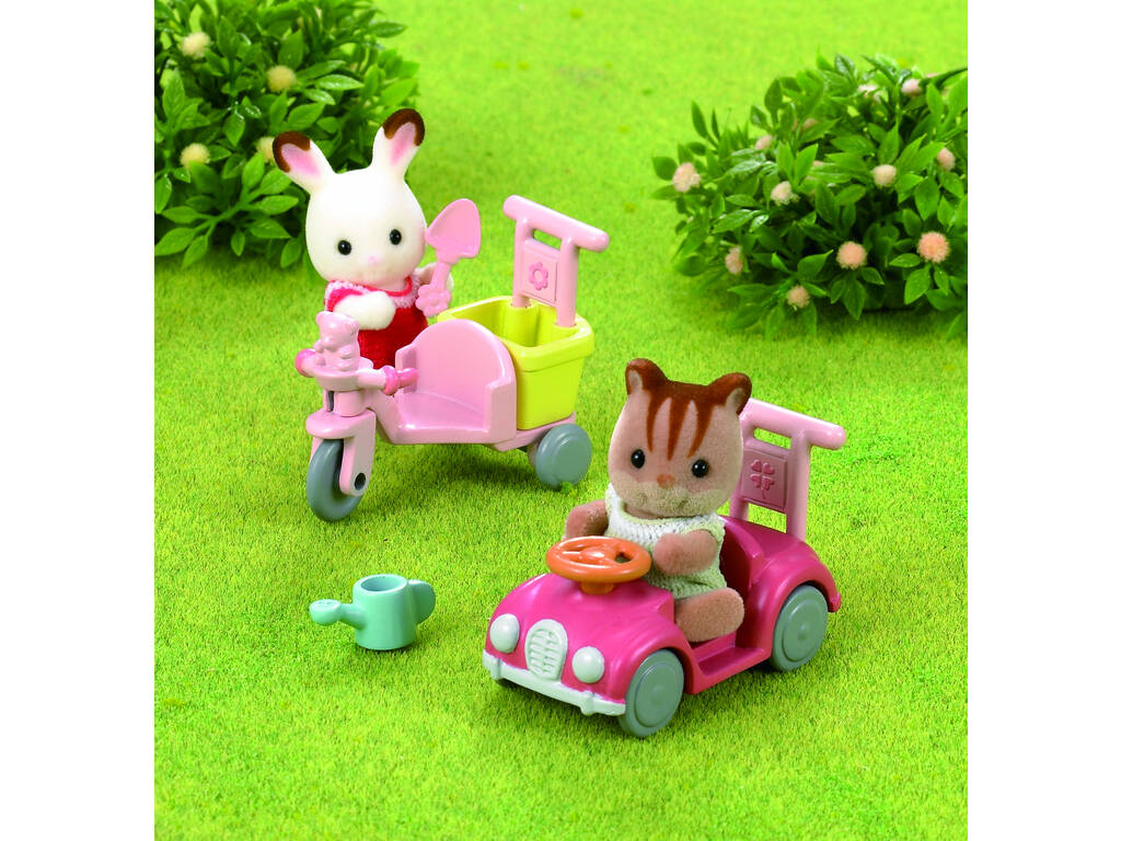 Sylvanian Families Mamma e Bebè con Auto e Triciclo Epoch 5040