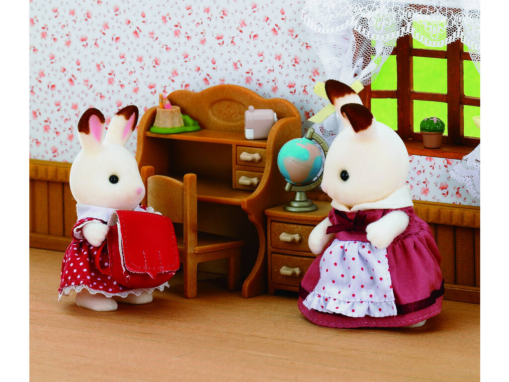Sylvanian Families Sorella Coniglio Cioccolato con Scrivania Epoch 5016
