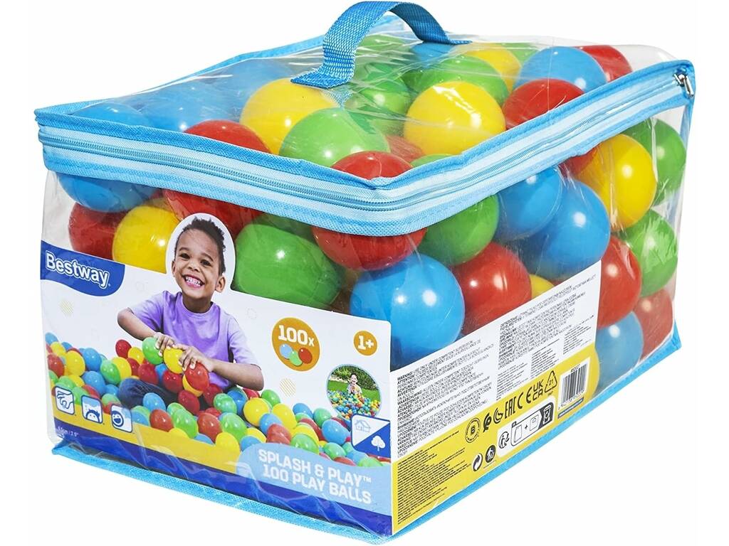 100 Palline di plastica colori assortiti Bestway 52027