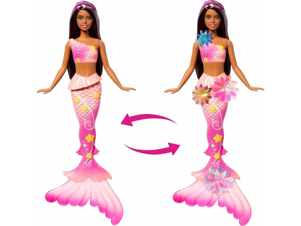 Barbie Flower Magic Mermaid Bambola Sirena Bruna