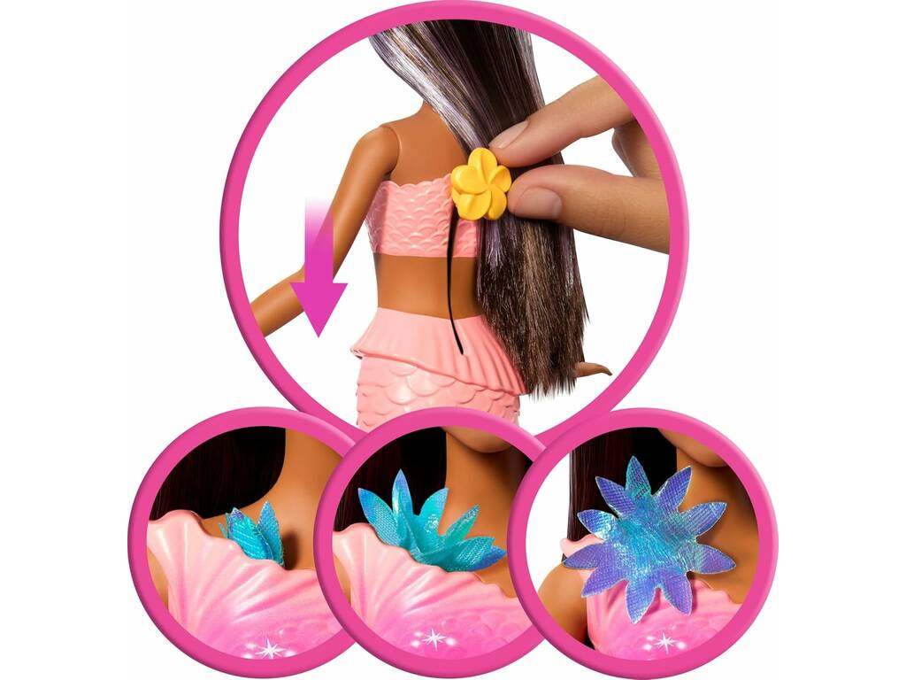Barbie Flower Magic Mermaid Bambola Sirena Bruna