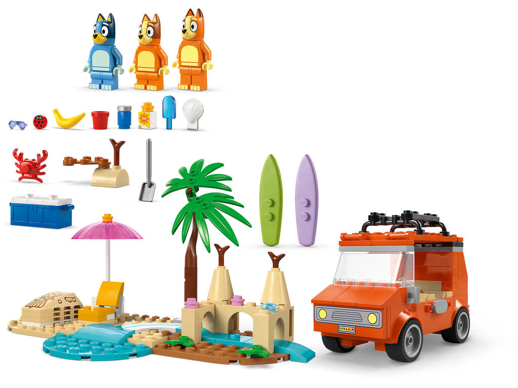 Lego Bluey Gita in spiaggia con la famiglia di Bluey