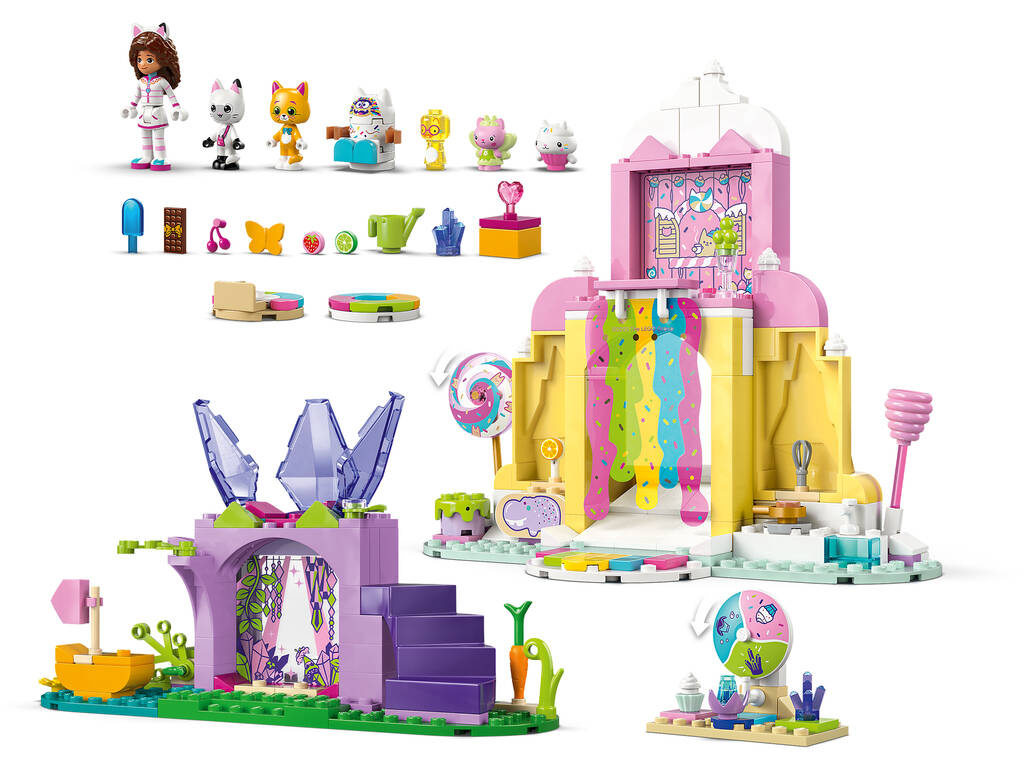 Lego La casa delle bambole di Gabby Montagna di dolci e giardino dei gattini